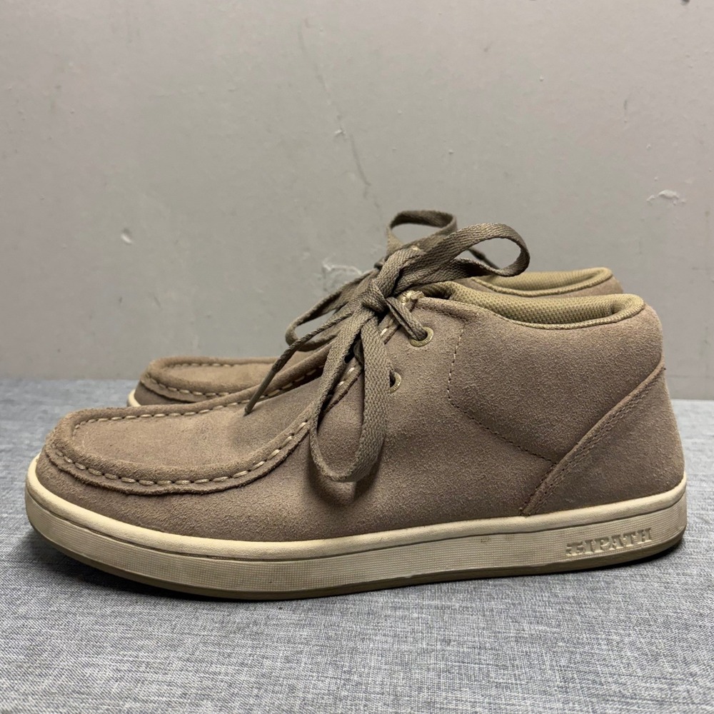 IPATH Cat Skate Shoes Mens 8.5 Tan Suede 21008NAC 001 Y2K Moc Toe Sneakers